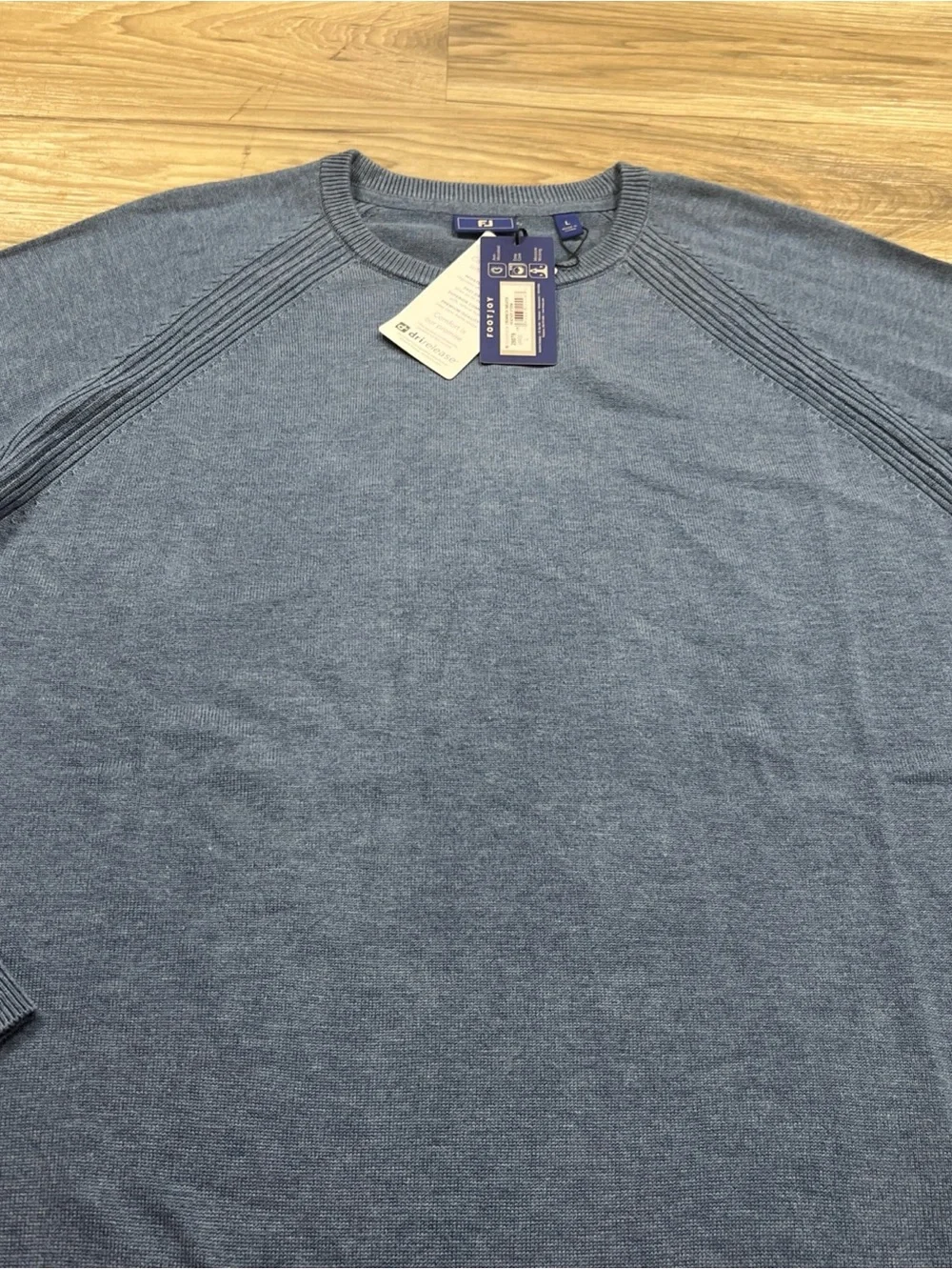 FootJoy Crewneck Pullover Sweater Wool Blend Heather Storm Men's Size Large NWT